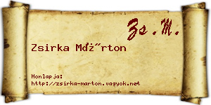 Zsirka Márton névjegykártya